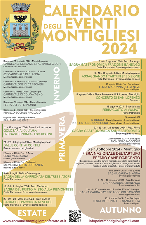 Calendario eventi 2024 Montiglio Monferrato